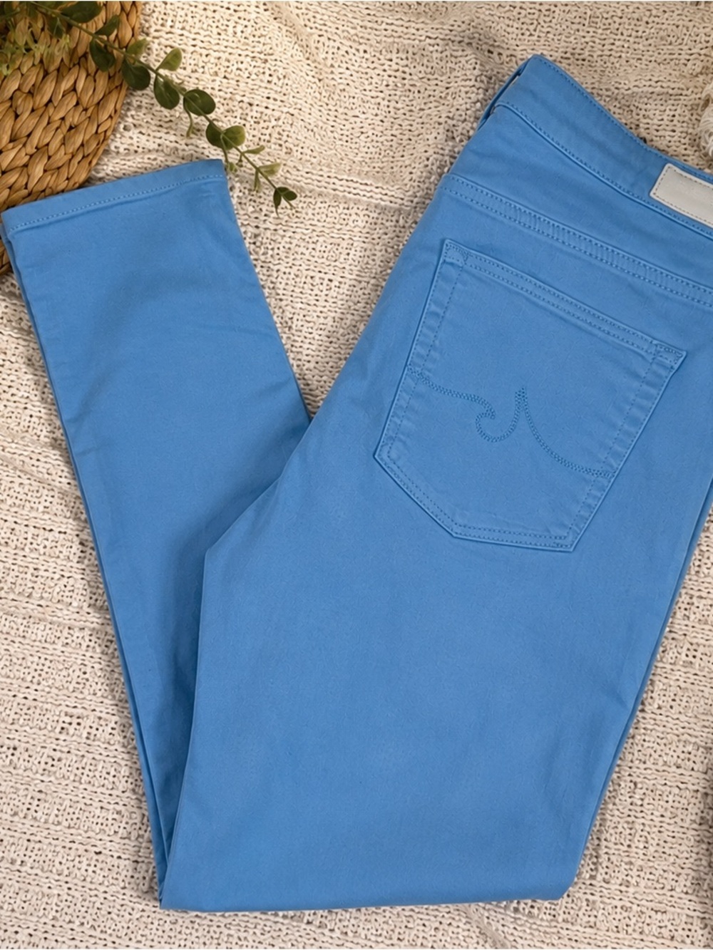 AG Adriano Goldschmied Powder Blue Skinny Jeans Size 29R Stretch Designer Denim